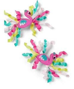 Gymboree Tropical Paradise Flamingo Curlies Curly Barrette Set NWT 2023 - Picture 1 of 2