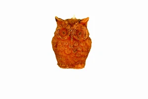 handmade OWL CANDLE 2" tall rust colored (FOX) - Picture 1 of 4