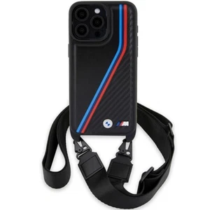 BMW iPhone 15 Pro Max Hülle Case Cover M Power Carbon Tricolor Lines & Strap - Bild 1 von 7