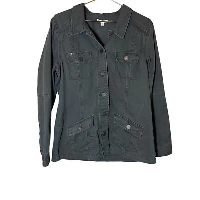 Chaqueta Maurice talla grande verde militar con botones p2p:21in largo:28in Foto 1 de 4