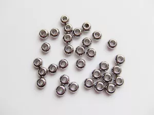 15pz perline distanziali in acciaio inox tondo 5x3mm colore argento scuro - Foto 1 di 1