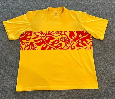 Мужская рубашка patahola средний размер capilene желтая с гавайским принтом повседневная легкая 58 - Изображение 1 из 4