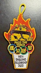 Section E19 ... 2022 Fellowship Patch ... Camp Yawgoog ... (Yellow Border) - Picture 1 of 1