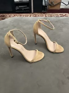 Stuart Weitzman Beige Heels Ankle Strap Women Size 6 (Used) - Picture 1 of 12