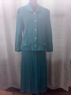 VTG CASTLEBERRY Womens Retro Glam 2 Piece Knit Suit Capsule Luxury Timeless 12 - Image 1 of 4