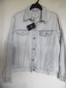 Giacca jeans denim camionista media donna Forever 21 lavaggio chiaro 100% cotone nuova con etichetta - Foto 1 di 3