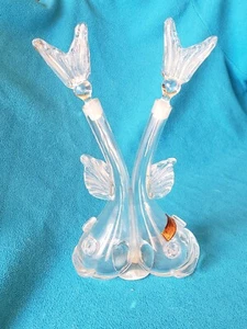 Vtg Glass Double Koi Fish Liquor, Cruet or PERFUME Bottle Fin Stoppers 8" - Picture 1 of 14