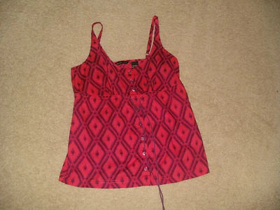 Ladies New York & Co. Spaghetti Strap Top Blouse Size XS Foto 1 de 4