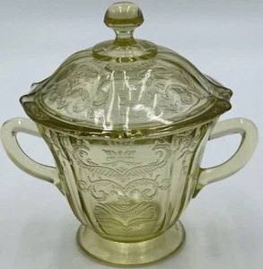 Vintage Federal Madrid Amber Depression Glass Creamer w/Lid - Picture 1 of 10