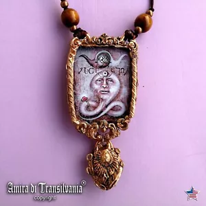 Gothic Talisman Witch Pendant Goetia Solomon Amulet Necklace Demon Agaliarept - Foto 1 di 23