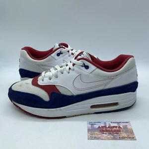 Size 12 - Nike Air Max 1 USA Red Blue Suede White Leather (CJ9927-100) - Picture 1 of 7