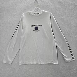 Los Angeles Kings Men Shirt Large Gray Logo CCM Patch Long Sleeve Crew Neck READ - Picture 1 of 12