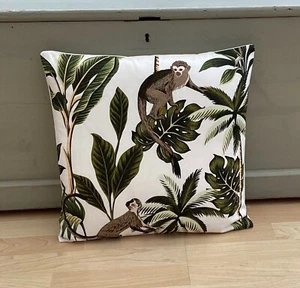 Fundas de cojín Safari Junge mono blanco verde beige, marrón animales de campo - Imagen 1 de 4