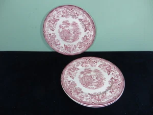 Set of 3 Royal Staffordshire Red Pink Tonquin 10" Dinner Plates Clarice Cliff - Picture 1 of 6