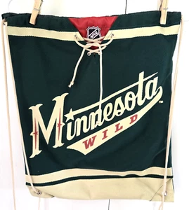 Vintage Minnesota Wild NHL Kordelzug Hockey Rucksack Fitnessstudio Spieltag Erfolg Promo - Bild 1 von 8