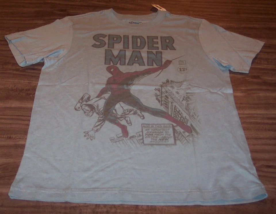 VINTAGE STYLE THE AMAZING SPIDER-MAN Marvel Comics T-Shirt YOUTH XL NEW - Image 1 of 2