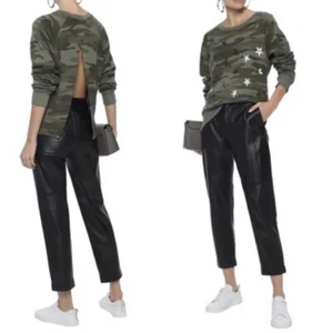 CURRENT/ELLIOTT Green Camouflage "The Open Back Sweatshirt" Size Large (3) - Picture 1 of 9