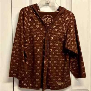 Old Skool Dark Red Gold 1996 Logo Print Vintage Hoodie Child Size 1X Girls - Picture 1 of 6