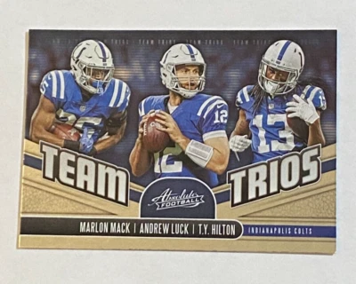 2019 Panini Absolute Team Trios #TT-IC Mack, Luck, Hilton Indianapolis Colts - Image 1 of 2