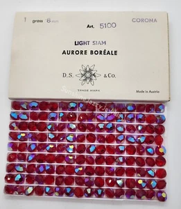 Factory Pack Swarovski Crystal Light Siam AB 8mm Lentil 5100 Beads; 144 Beads - Picture 1 of 3