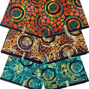 Tela africana estampado étnico mujer Ankara 6 yardas 100 % algodón material de costura - Imagen 1 de 52