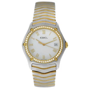 Ebel Classic Wave E1187F44 Men's 18K Gold Diamonds Steel 38MM Quartz Watch - Picture 1 of 11