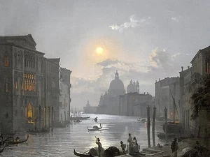 VENEDIG BLICK AUF DEN KANAL GRANDE F. Nerly Fliese Wandbild Spritzschutz Marmor Keramik - Bild 1 von 7
