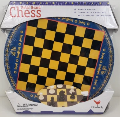 Cardinal Metal Chess Board Premium Edition w Pieces *New In Box* Travel Game - Image 1 of 4