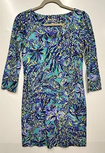 Lilly Pulitzer Hollee Kleid Bennett Blau Sneak a Beak Gr. XS Pima Baumwolle Neu mit Etikett - Bild 1 von 13