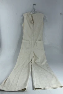 Vintage KOKO Knits Of California Jumpsuit Ivory Wide Leg Sleeveless Retro - Picture 1 of 16