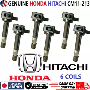 GENUINE HONDA Hitachi x6 Ignition Coils For 2008-2017 Honda & Acura 3.5L 3.7L V6 - Picture 1 of 6