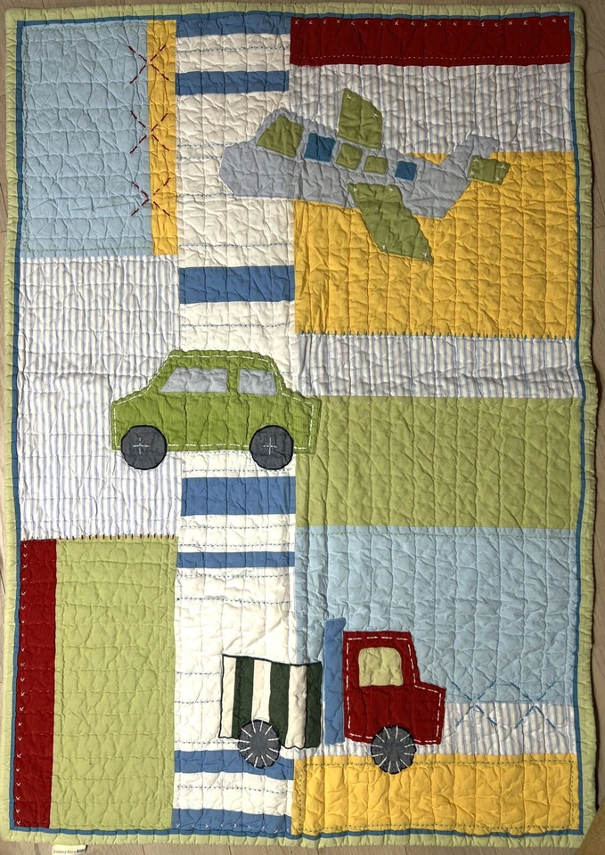 Edredón de vehículos Pottery Barn para niños bebé “Oscar” ropa de cama para niños pequeños Foto 1 de 4
