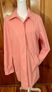 CHAPS Women’s Large Fresh Pink / Peach Spring Swing Coat Jacket Buttons Lined - Picture 1 of 6