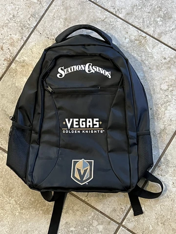 Vegas Golden Knights Station Casino Giveaway Black Backpack VGK Promo Cover