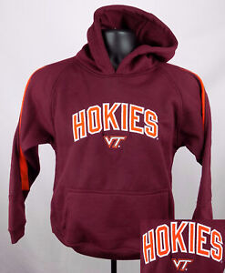 Virginia Tech Hokies Sweatshirt Boys Medium (8) Red Stitched Hoodie New ST118