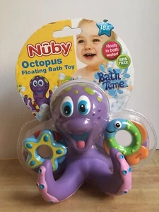 Nuby Bathtime Octopus Floating Bath Toy with 3 Rings to Toss BPA Free - NEW - Picture 1 of 9