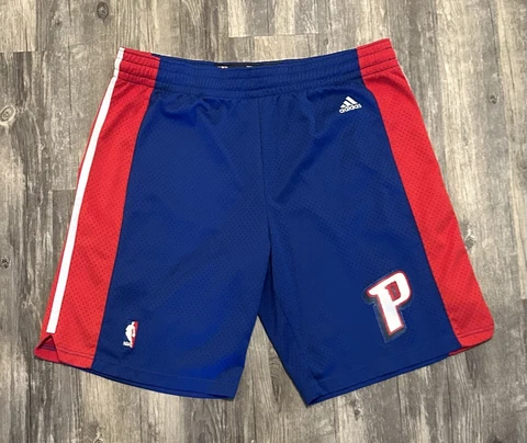 Adidas NBA Detroit Pistons Vintage Swingman Icon Mens Size 40 Medium Shorts Cover