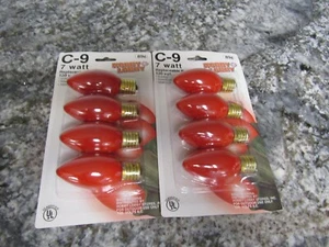 8 NEW ~ C9 120 volt RED CHRISTMAS LIGHT REPLACEMENT BULBS ~NOT TESTED🎄🎄  - Picture 1 of 4