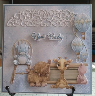 Nueva tarjeta de bebé 8x8 hecha a mano Foto 1 de 2