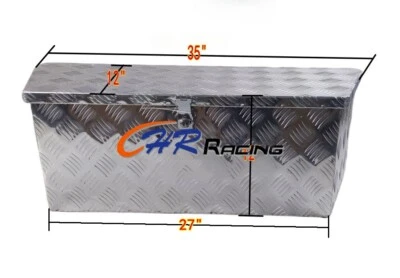 Aluminum Tongue Underbody Trailer Bed Storage Tool Box with Lock 35"x12"x12"  - Image 1 of 3