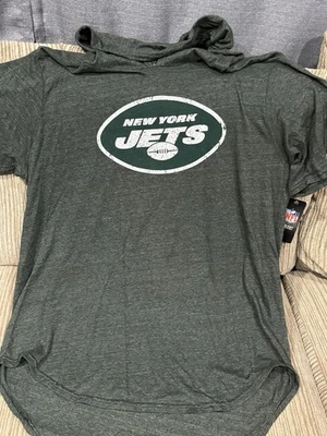 Новая с ценниками мужская толстовка с капюшоном New York Jets Rodgers 2XL Majestic короткий рукав зеленый футбол - Изображение 1 из 4