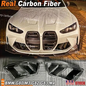 DRY Carbon Front Bumper Vent Grill Air Grille Covers For BMW G80 M3 G82 G83 M4 - Picture 1 of 12