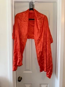 ISAAC MIZRAHI LIVE! Bold & Vibrant Scarf w/ Eyelash Fringe ORANGE A216841 - Picture 1 of 1