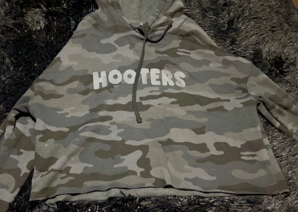 Hooters Crop Sudadera con Capucha-Camuflaje-Gris/Negro Talla Pequeña Foto 1 de 1