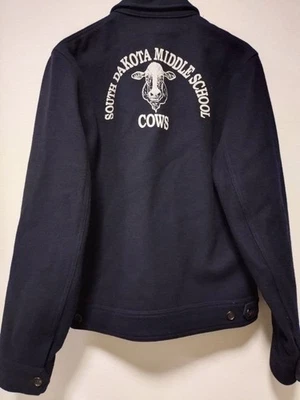 Junya Watanabe человек колледжа печати Blouson куртка Comme des Garcons темно-синий б/у JP - Изображение 1 из 4