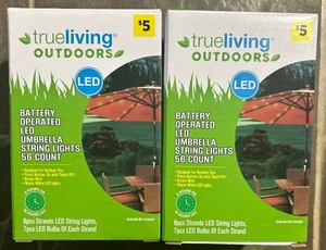 2 Boxes Of Trueliving Outdoors battery operated Umbrella wire lights 56 Count - Picture 1 of 1