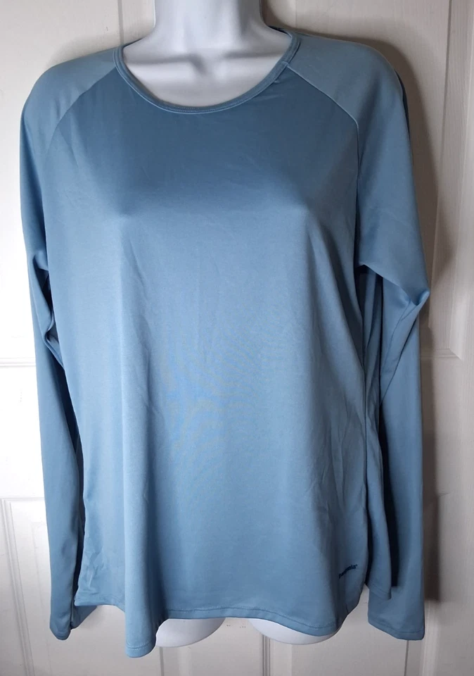 Camada base Patagonia Performance Capilene feminina grande azul claro feita nos EUA - Imagem 1 de 4