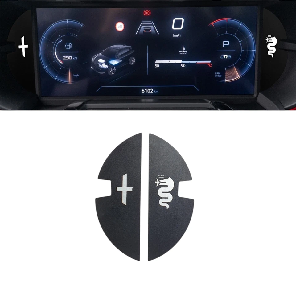 ALFA ROMEO JUNIOR PIASTRINI LATERALI DISPLAY ALLUMINIO NERI - BLACK SIDE PLATES - Image 1 of 1