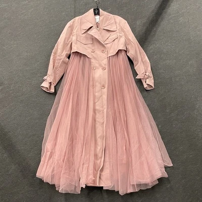 ANTHROPOLOGIE Tulle-Skirted Trench Coat Women's Size S Rose - Image 1 of 4
