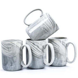 Coffee Mugs Set of 4,16 OZ Large Marble Ceramic Tea Cups with Handle, Big Bul... - Picture 1 of 7